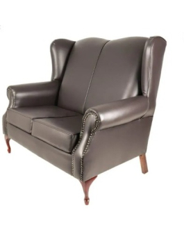 CLASSIC XL WINGBACK 2 SEATER BONDED PU BROWN