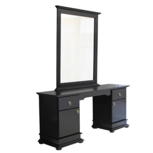 Grandeur Dress Desk + Mirror Painted Bordeaux