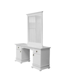 Grandeur Dress Desk + Mirror Painted White