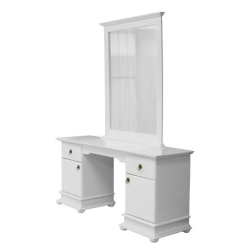 Grandeur Dress Desk + Mirror Painted White