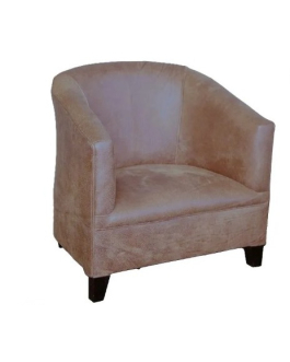 Classic Tub Chair -Exotic genuine Full Leather W/Spice