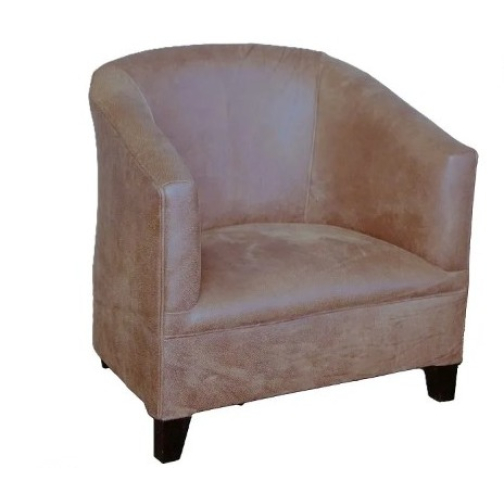 Classic Tub Chair -Exotic genuine Full Leather W/Spice